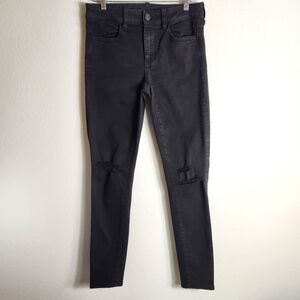 American Eagle Womens Black Next Level Stretch Distressed Jeggings-Size 6